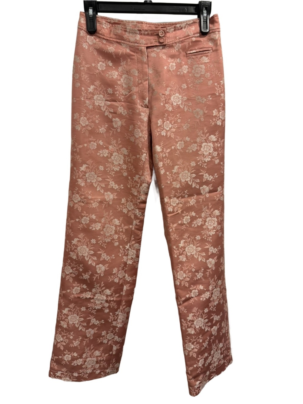 United Arrows Slitz Floral Jacquard Straight-Leg Pants Pink White Floral Size S